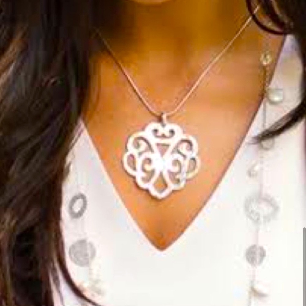 Silpada Vintage Rare .925 Sterling Silver Filagree Pendant & Chain Necklace
